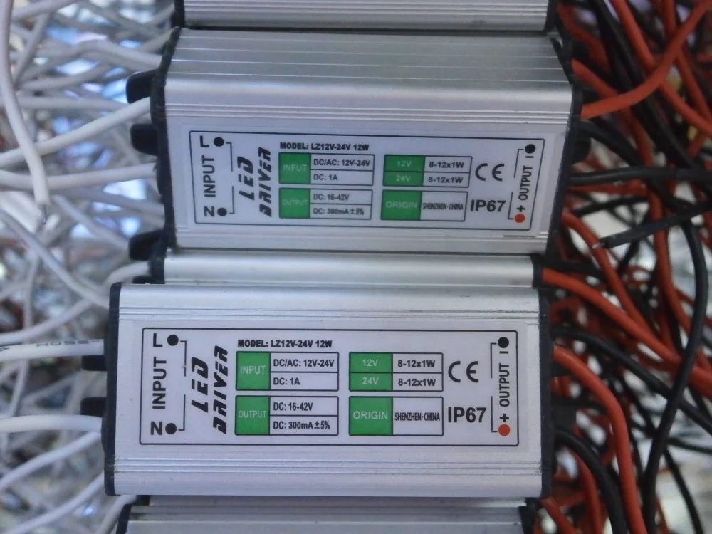 Водонепроницаемый светодиодный драйвер на солнечной батарее, 24 В, 9-12x1 Вт