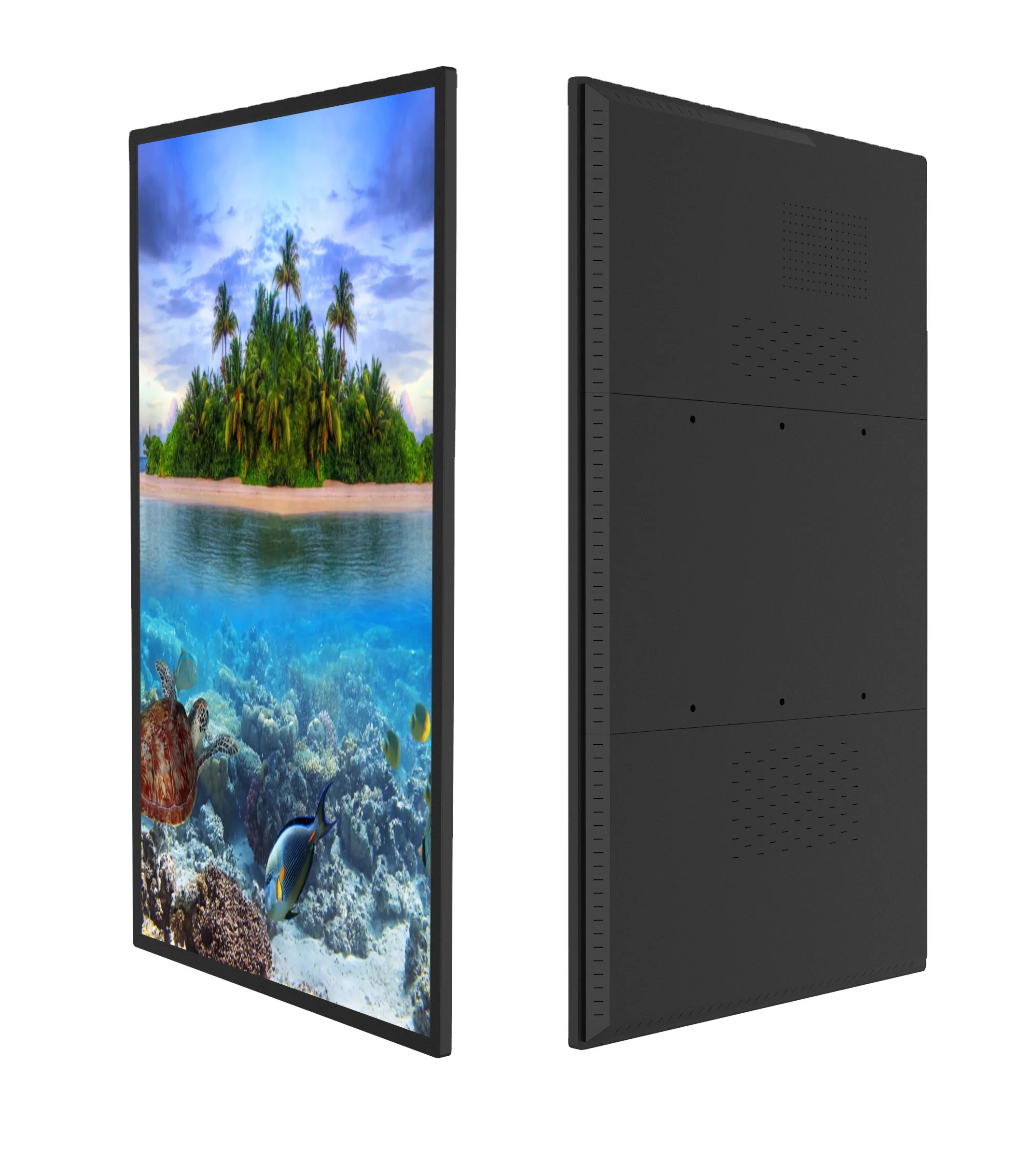 Window Display Hanging Monitor Screen Transparent Lcd 32-65 Inch Black/grey/white/custom Color IP 65 0.27 Mm Semi Outdoor LCD