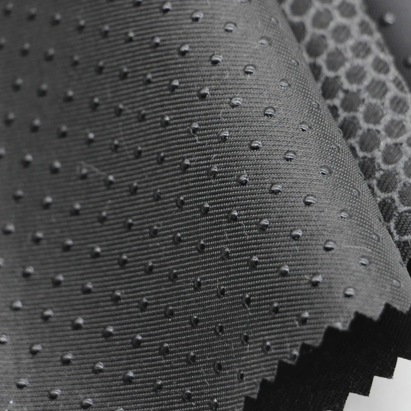 Factory Wholesale Polyester Dyed Black Gaberdine Silicon Non Slip Fabric For Home Textile Cushion