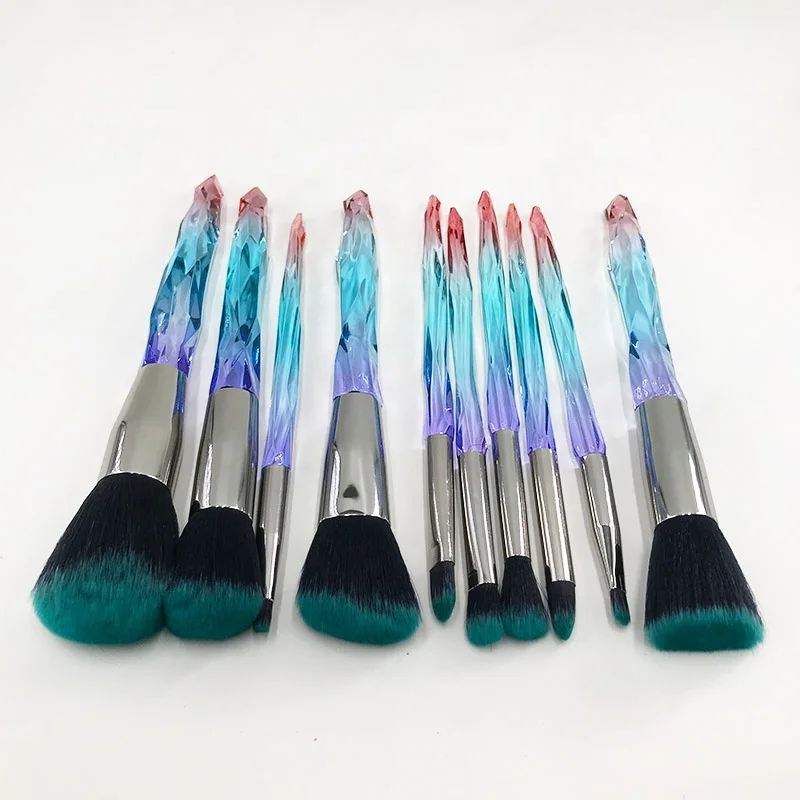 Makeup Brushes Set Cosmetic Powder Eye Shadow Foundation Blush Blending Beauty Holographic Make Up Brushes with Custom Box