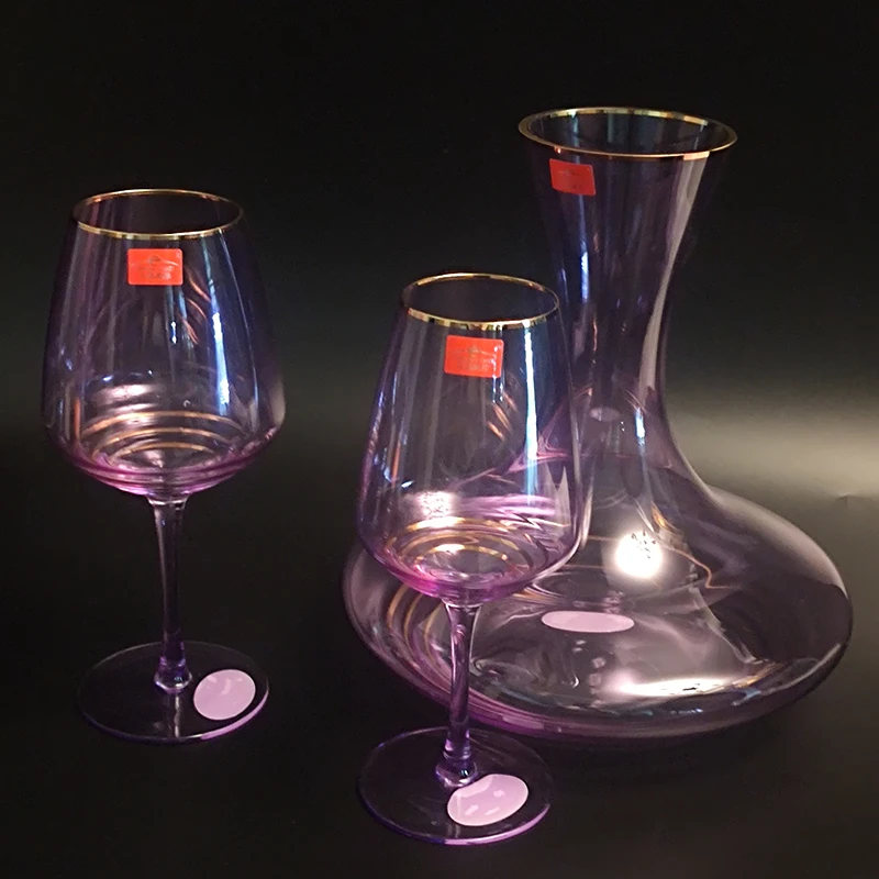 Custom Novelty Handmade High Quality Classic Shape Colored Decanter Crystal Wine Decanter Glass Decanter