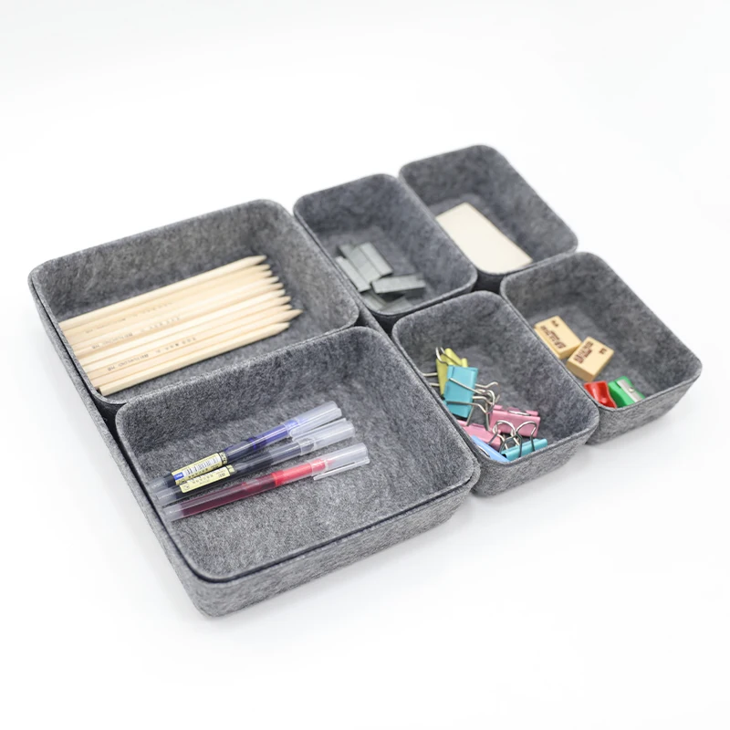 storage boxes felt organiser felt storage cubes Office Drawer Organizers Trays Set Drawers dividers desk drawer organizer