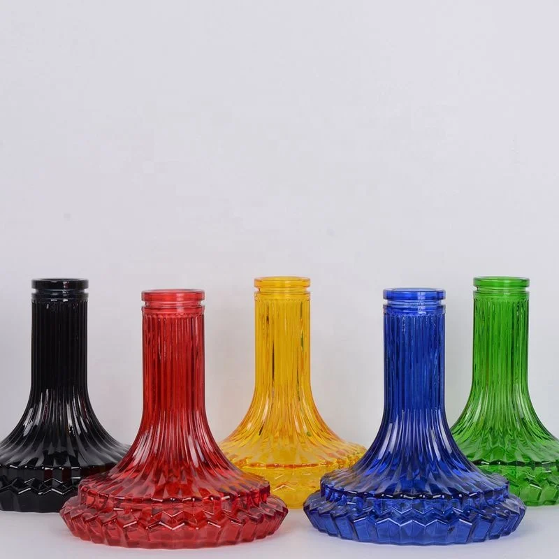 2023 New Design Wholesale Hookah Accessories Solid Pure Color Clear Glass Streamlined Shisha Hookah Base