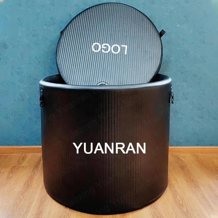 New design  black  inflatable water chiller tub cold recover plunge pool ice bath barrel for 1 person
