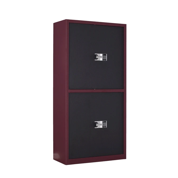 Wine Red Electronic Coded Lock Steel File Cabinet With Drawers