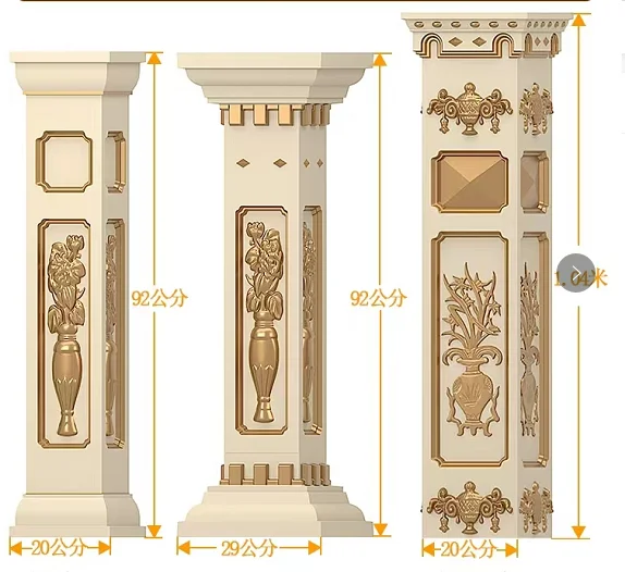 Reazone 2022 New Design Concrete rail mold Casting in place double round Baluster balustrade plastic concrete Mold