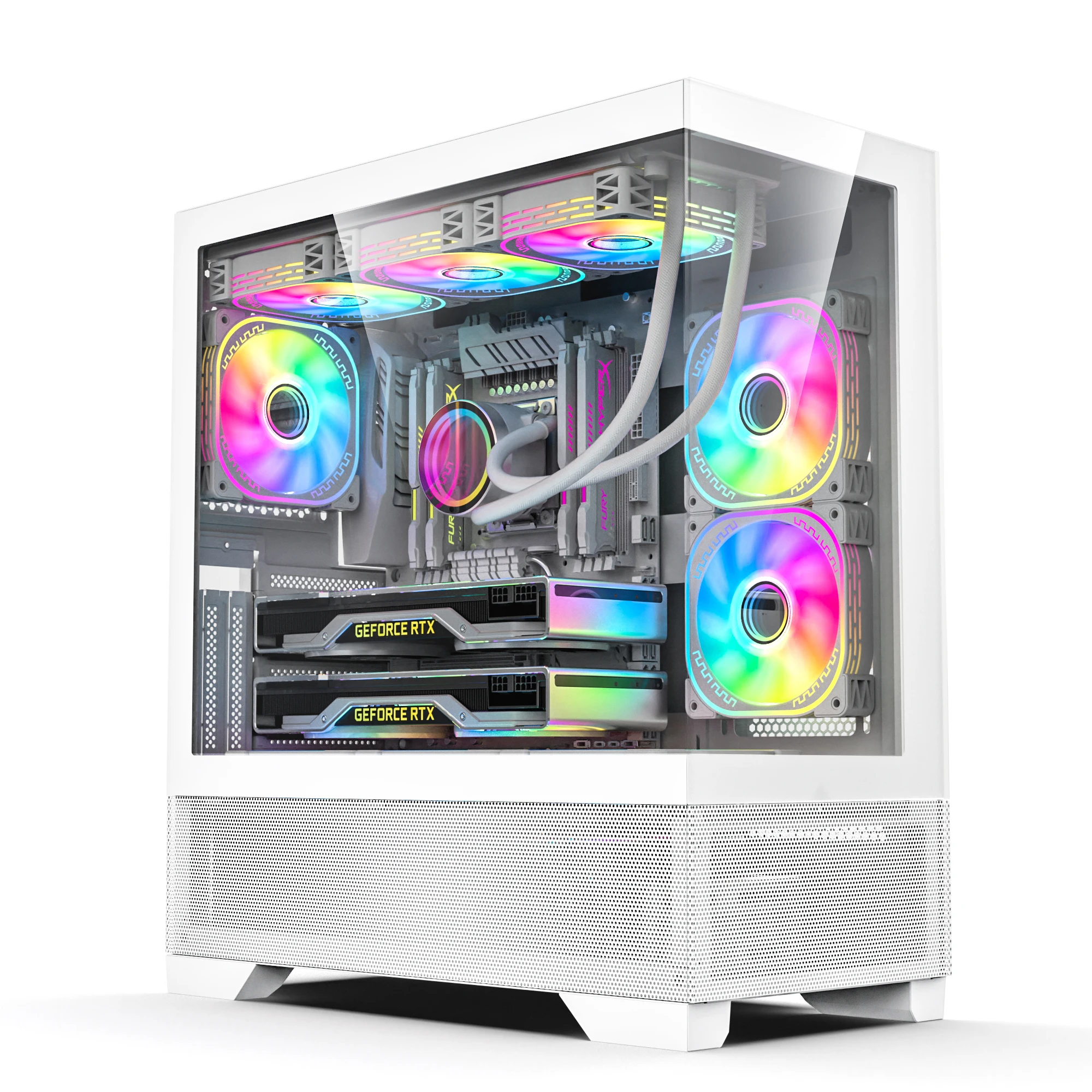 New Design PC Case Gaming Cabinet ATX Computer CPU Server Chassis Towers Tempered Glass Steel Frame For Desktop