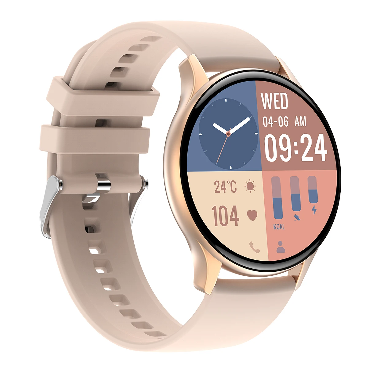 AMOLED touch screen round shape smartwatch BT health function heart rate monitor waterproof smart watch