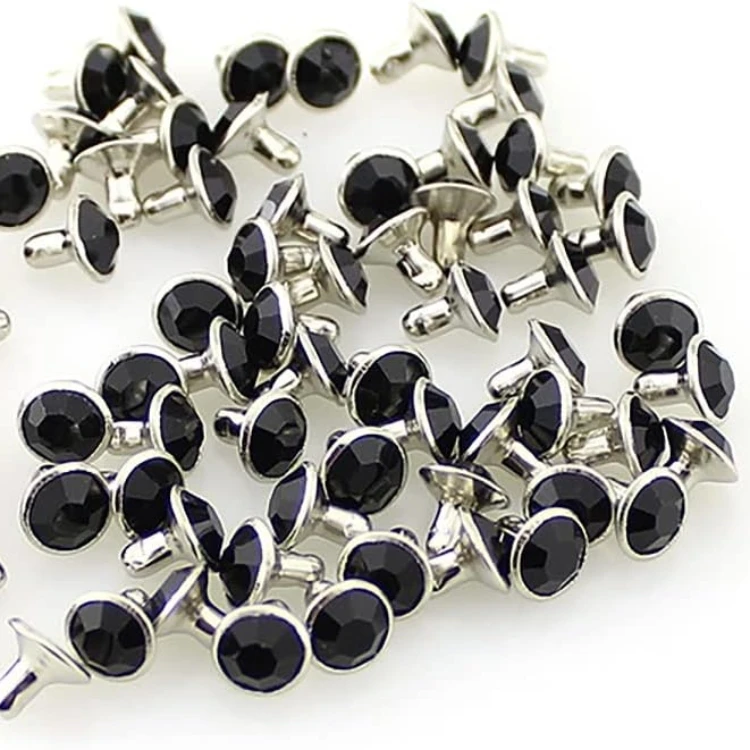 Decorative silver Crystal Rhinestone Stud Rivets for DIY Craft Clothing Bag Spike Rhinestone Rivets for Leather Craft
