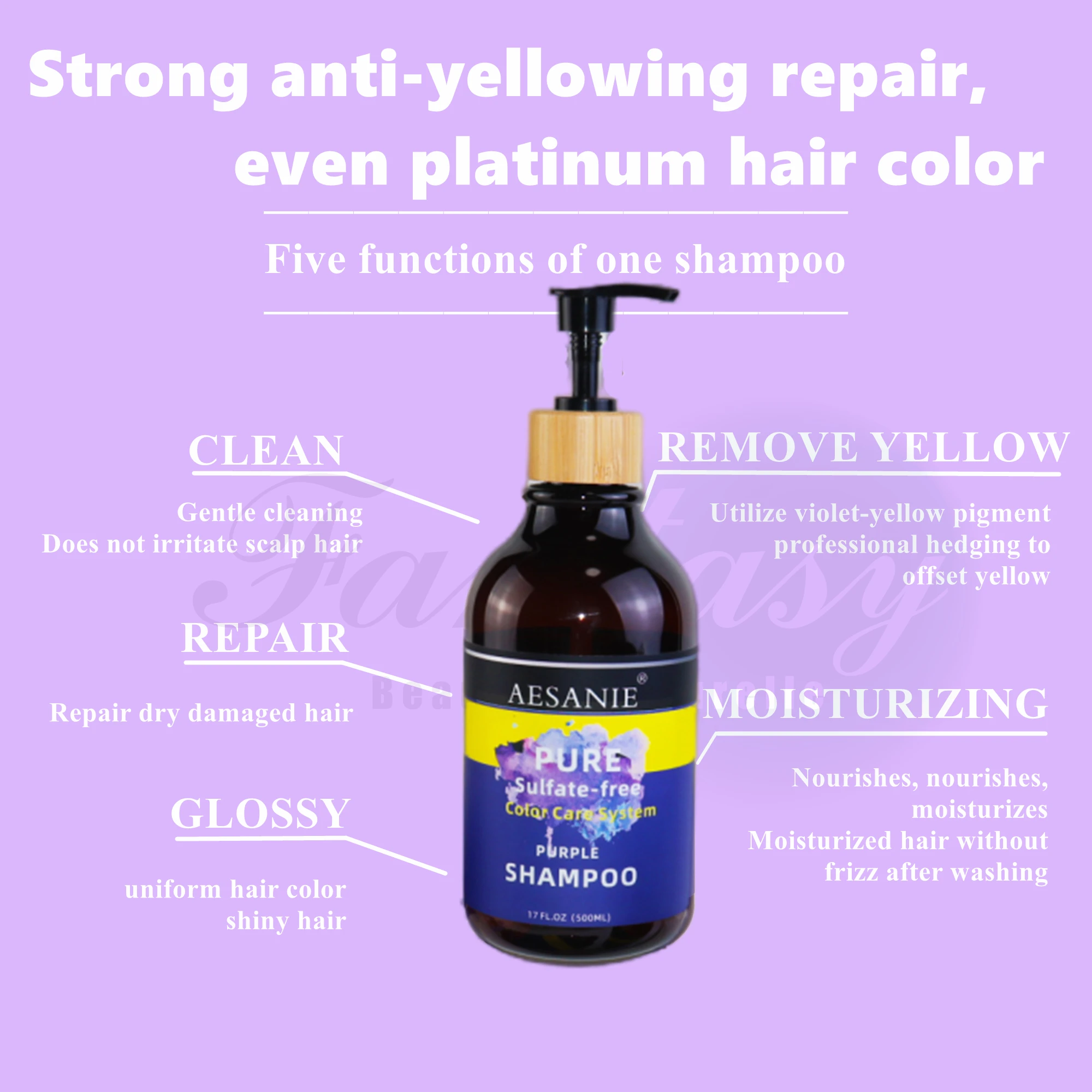 OEM OBM Sulfate Free Private Label anti hair loss anti hair brass Conditioner Paraben Free Purple Silver Shampoo for blond hair
