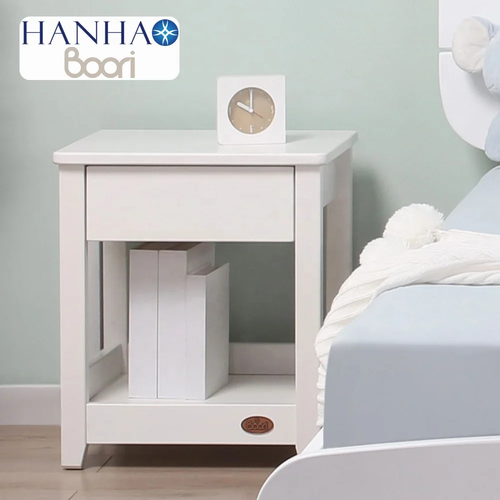 Only B2B Boori Solid Wood Minimalist Children Bedroom Nightstand With 1 Drawer