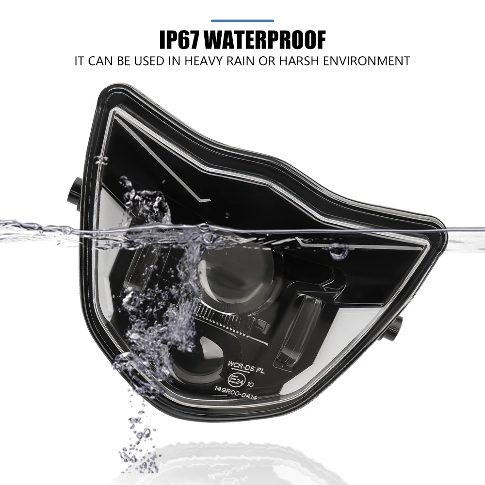 E-mark Motorcycle LED Headlights Headlamp High Low Beam DRL for Yamaha WR 250F/400F/426F/450F TTR110E XTZ 150 125 YZ 250F/X 65