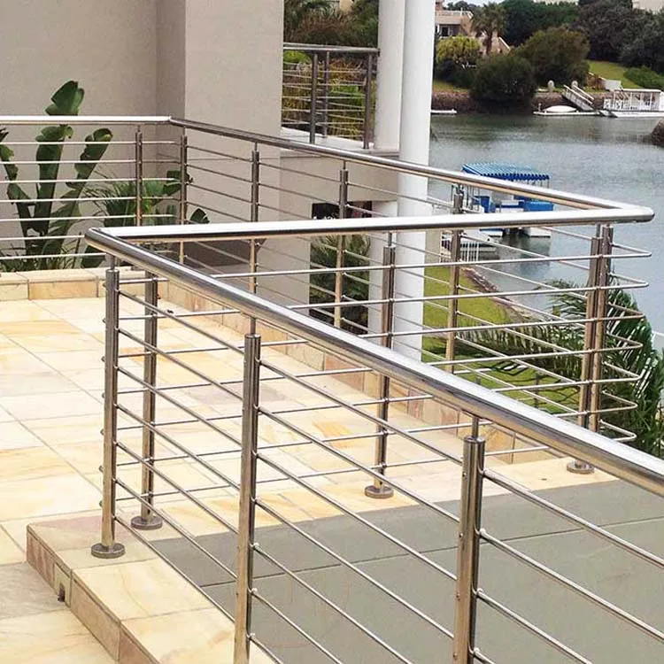 Guangzhou 304 stainless steel pipe stair handrail stainless steel railing design for stairs