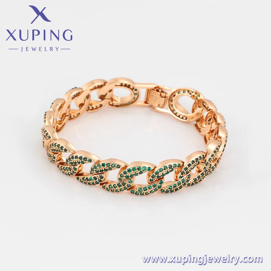 A00327947 xuping ювелирные изделия Европа Япония и Южная Корея Продажа новый полный зеленый Алмазный браслет хип-хоп популярный