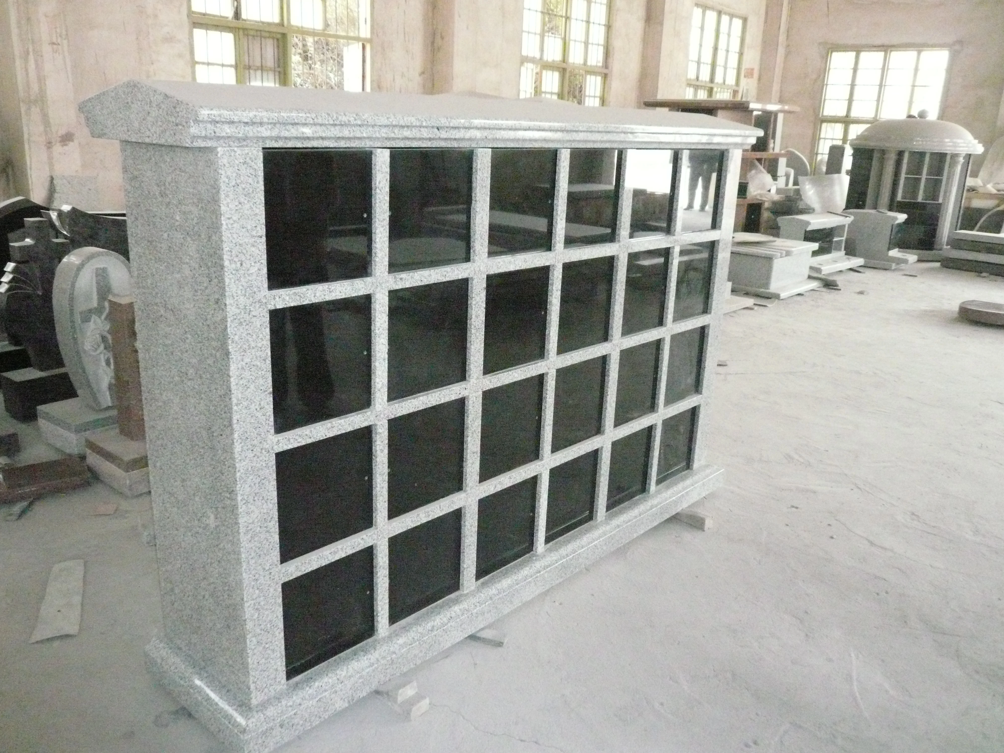 Cheap China G603 Grey Granite Tombstone Columbarium Niche For American