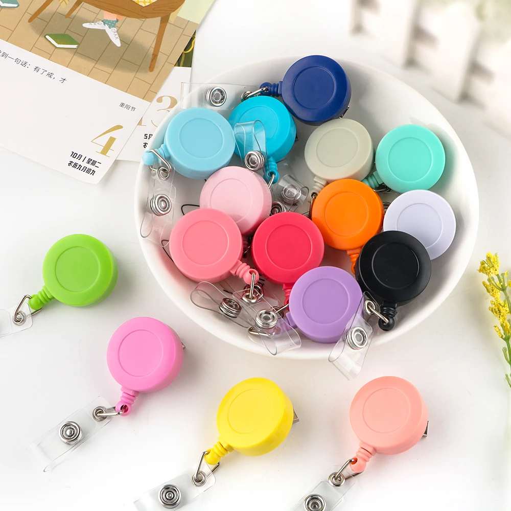 Promotion Display ID Name Card Metal Badge Holder Anti-Lost Clip Office Supply 360 Rotation Retractable Badge Reel