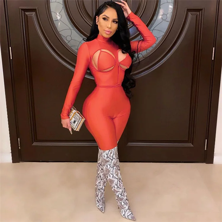 
Wholesale latest design update adult onesie bandage Jumpsuits women 2021 