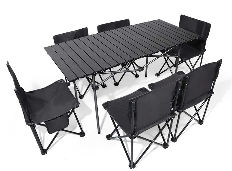 Outdoor folding set camping stand Portable car barbecue camping chair Egg roll table Picnic tables and chairs