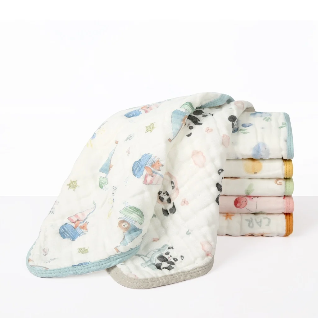 Baby Muslin Washcloths 12x12 inches -100% Cotton Baby Bath Towels, Soft Baby Wash Cloths and Absorbent wipes for Newborn Kids