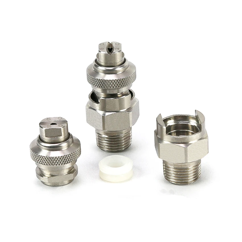 Трехкомпонентная БЫСТРОРАЗЪЕМНАЯ плоская Форсунка для распыления воды Vee Jet 1/4 дюйма 304SS