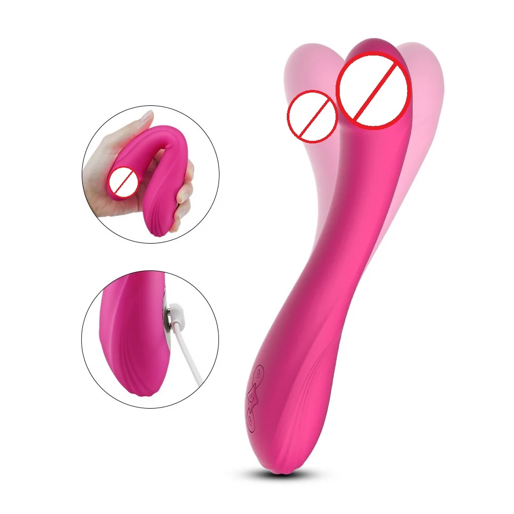 Silicone Penis USB Recharging 10 Speed G Spot Dildo Cock Clit Vibrator Female Clitoris Massager Sex Toys For Women