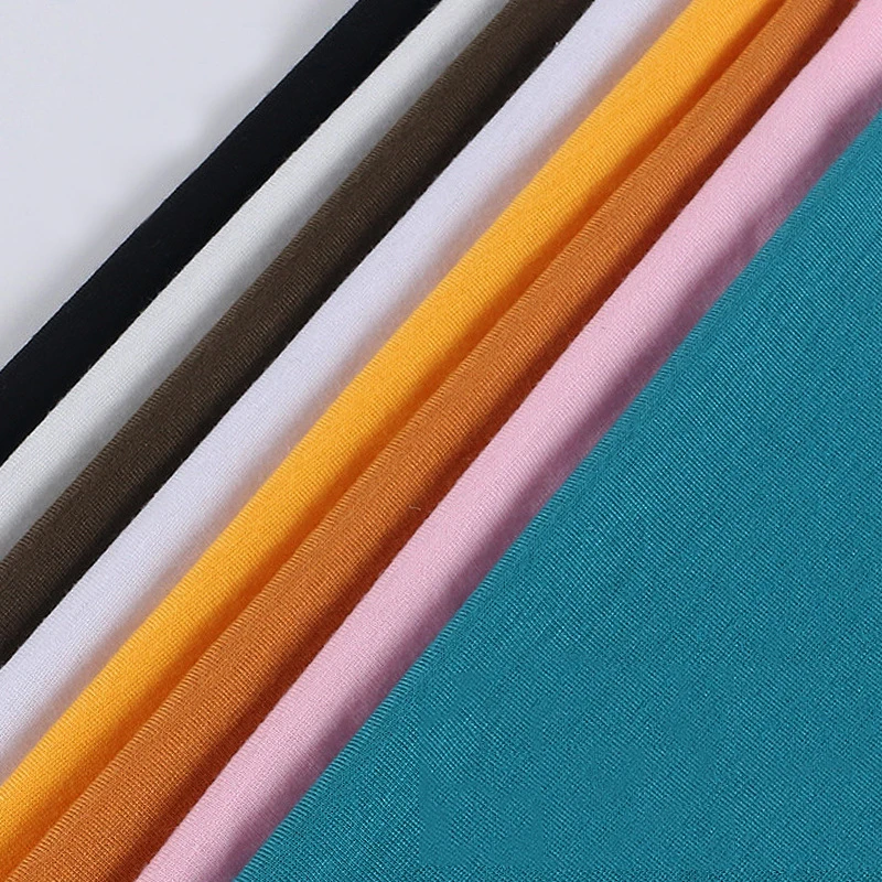 Wholesale Knitted Poly Jersey 130GSM 95% Polyester 5% Spandex Elastic Fabric For T-shirt Clothing