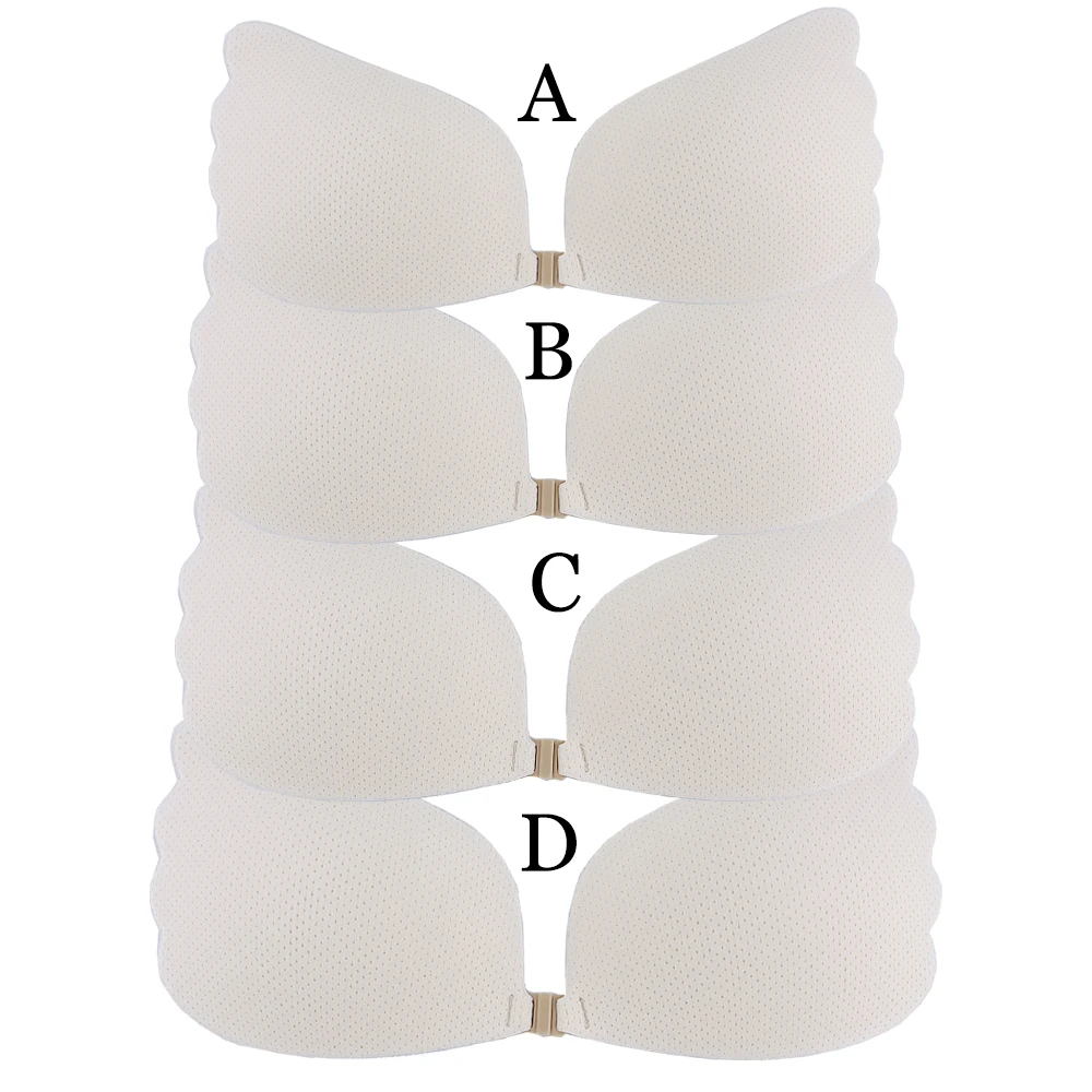 Sticky Adhesive Bra Strapless Invisible Push up Bra Reusable Silicone Bra Strapless Backless for Women Nude