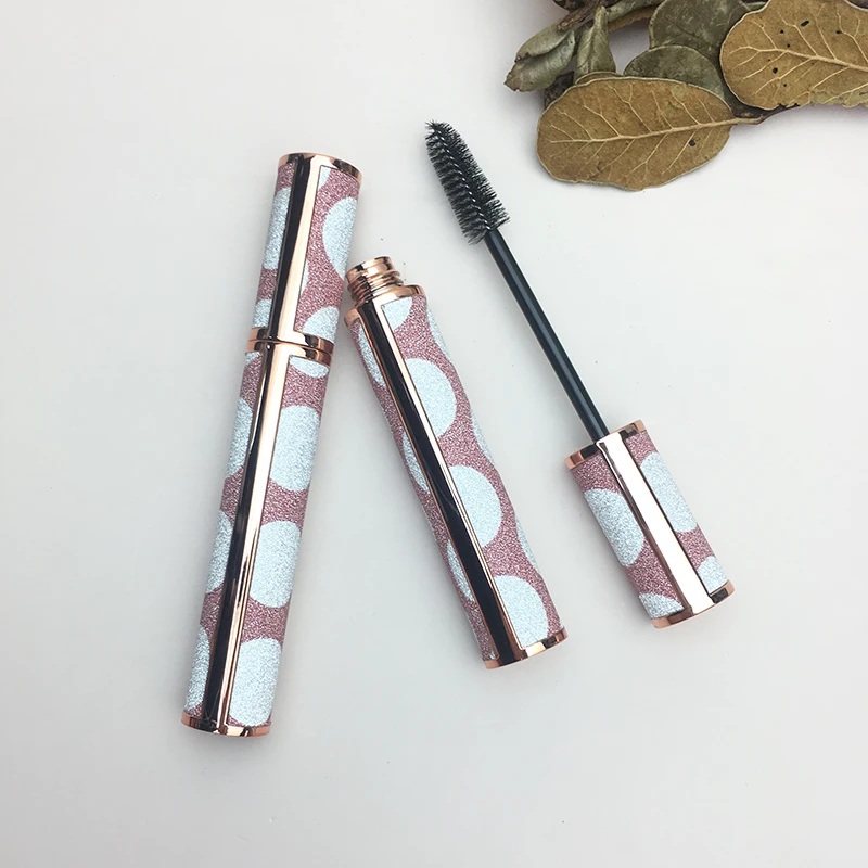 Unique so nice empty mascara tubes with brush gold leather mascara tube custom mascara empty containers