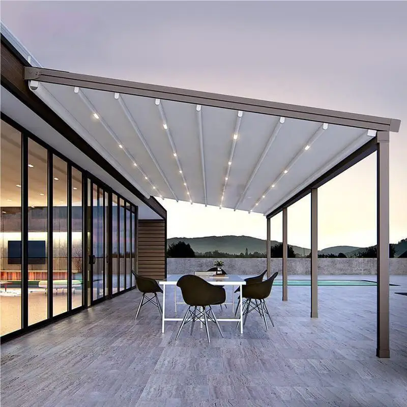 Outdoor Patio Wave Sun Shade Sail Roman Shade Pergola Canopy Wave Shade Sails