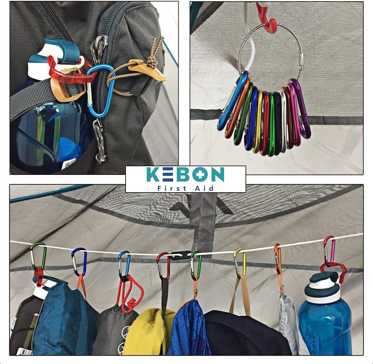 24pcs Aluminum Carabiner  Small Keychain Carabiner Clip Set Outdoor Camping Mini Lock Snap Hooks Spring Link Key Chain Durable