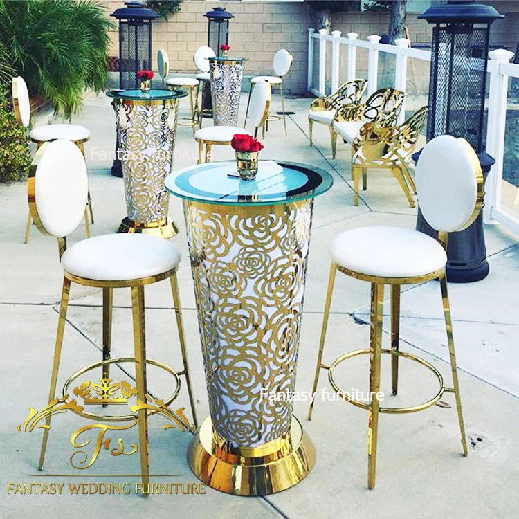 colorful led light outdoor cocktail high bar table for events