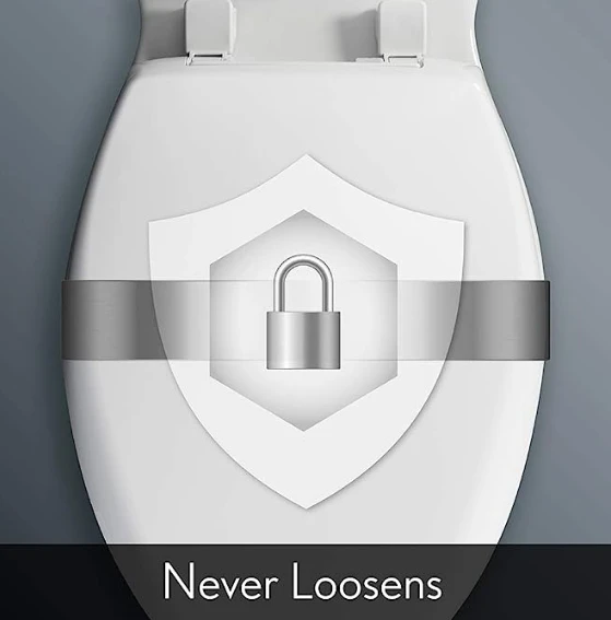 Toilet Seat will Slow Close and Never Loosen ROUND Durable Enameled Wood White