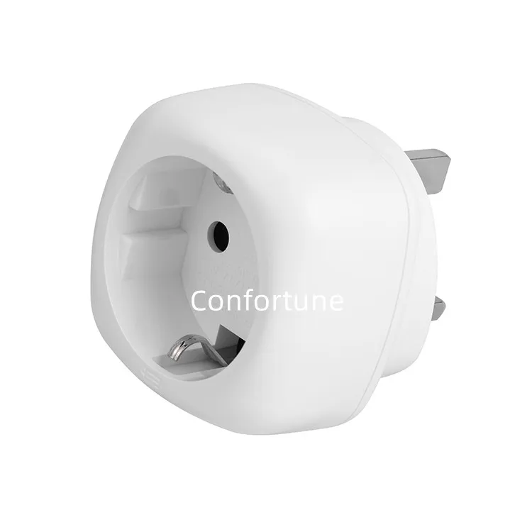 European to UK Adapter, 13amp fuse 3250W, Plug Adaptor EU to UK Plug Adapter 2 Pin to 3 Pin for Travel for Shaver Toothbrush