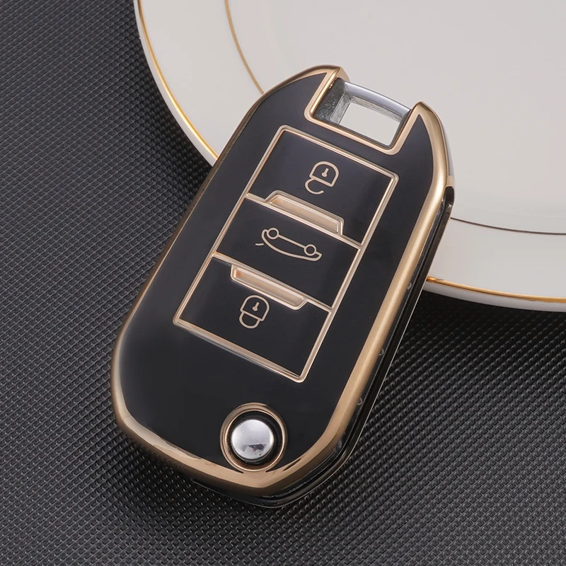 For Peugeot 3008 For Citroen C4 CACTUS C5 C3 C4L Remote Car Key Shell Case TPU Cover Bag