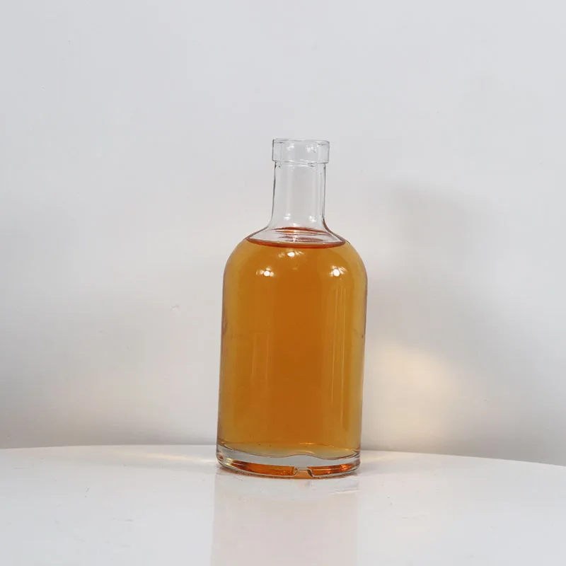 350ml custom nordic round bottle vodka whiskey rum glass bottle for sale