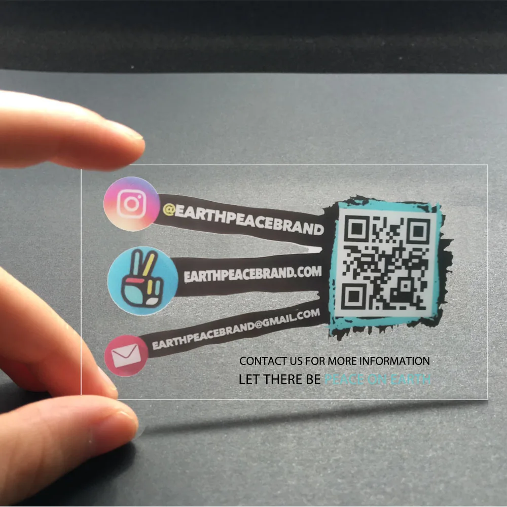 high quality custom CMYK printing waterproof visiting card clear pvc card transparent plastic business cards