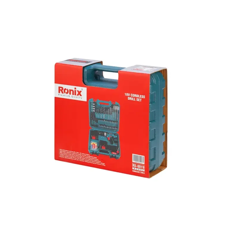 Ronix RS-8019 Cordless Drill Set 18V 53pcs  Advanced Impact Power Machine Tool Set Cordless Drill Sale Power Drill
