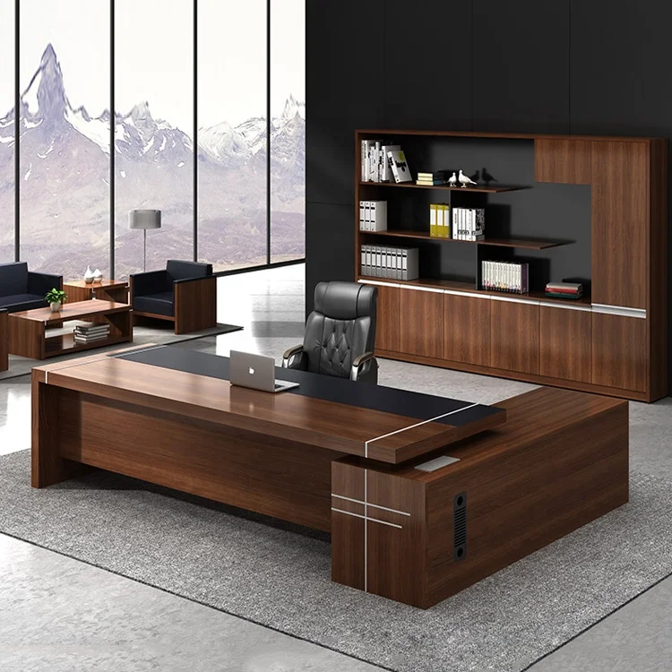 High Quality mesa oficina Luxury Commercial Furniture Office Standing Table Unique Executive Wooden Office Desk