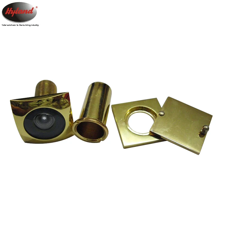 Wide Angle Square Type Door Peephole Viewer, Hyland OEM DV11  Brass Material  Wooden Door Viewer