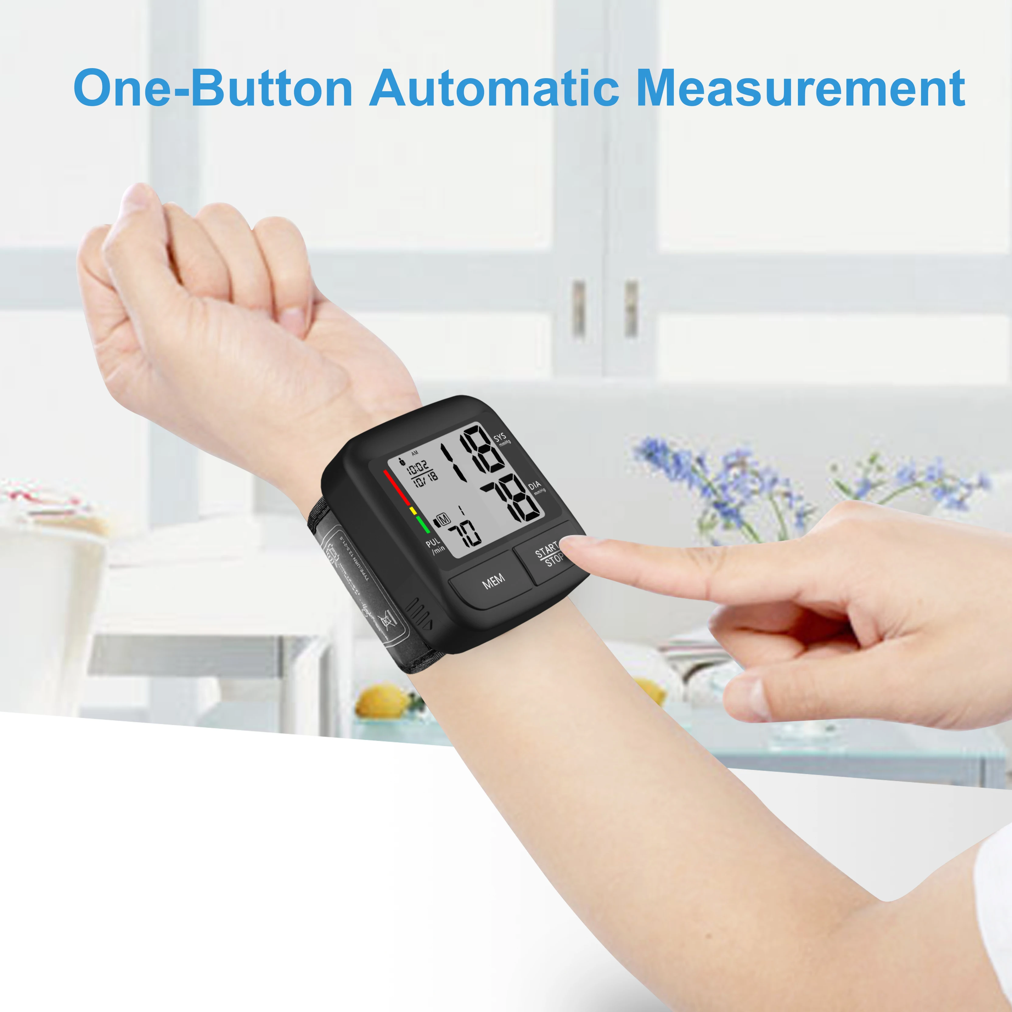 Factory Price OEM Electronic Bp Machine Digital Automatic Sphygmomanometer Smart Bp Monitor Wrist Blood Pressure Monitor