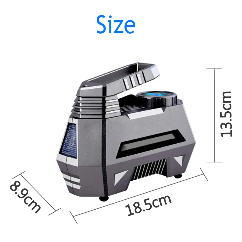 Portable Air Compressor Tire Inflator,150 Psi 12V DC Car Tire Pump With Digital Pressure Gauge Bright Emergency Flashlight