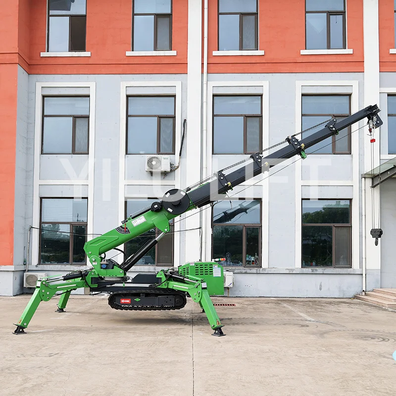 Small Spider Crane Crawler Diesel Spider Crane with Basket jib Flying