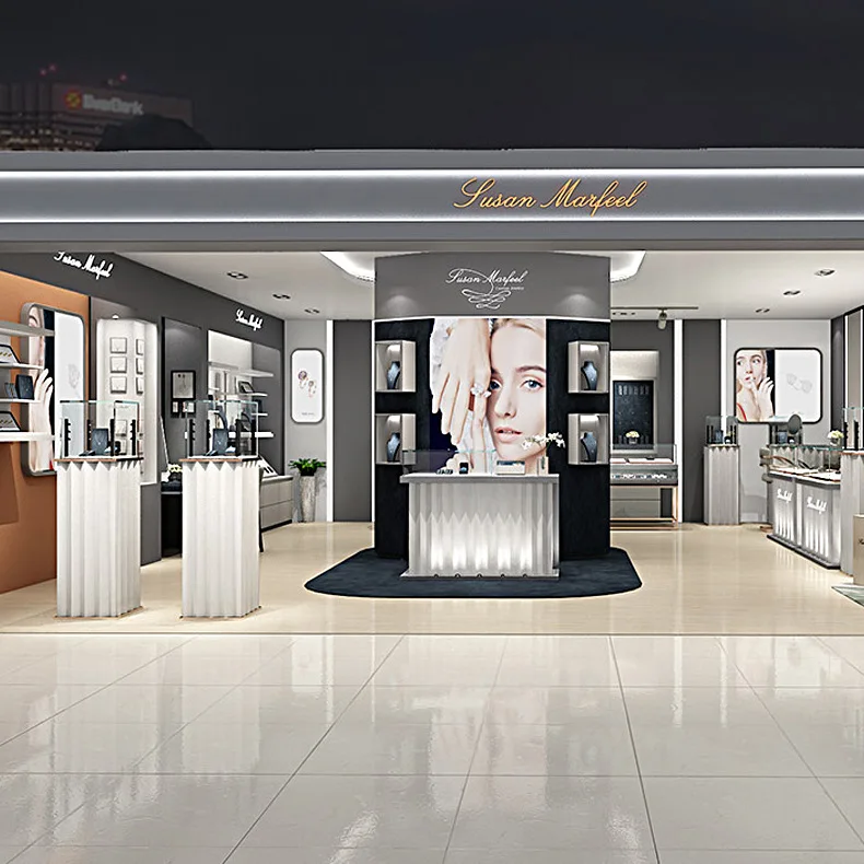 Индивидуальный дизайн ювелирного магазина, витрина для ювелирных изделий, стеклянный витрина для ювелирных изделий для магазина