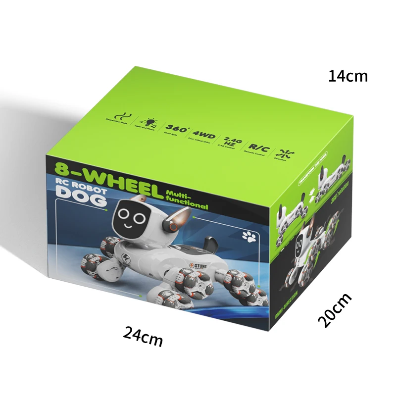 Eight-wheel Multi-function Dual Remote Control Robot Dog Toy Watch Hand Gesture Remote Control RC Stunt Cars