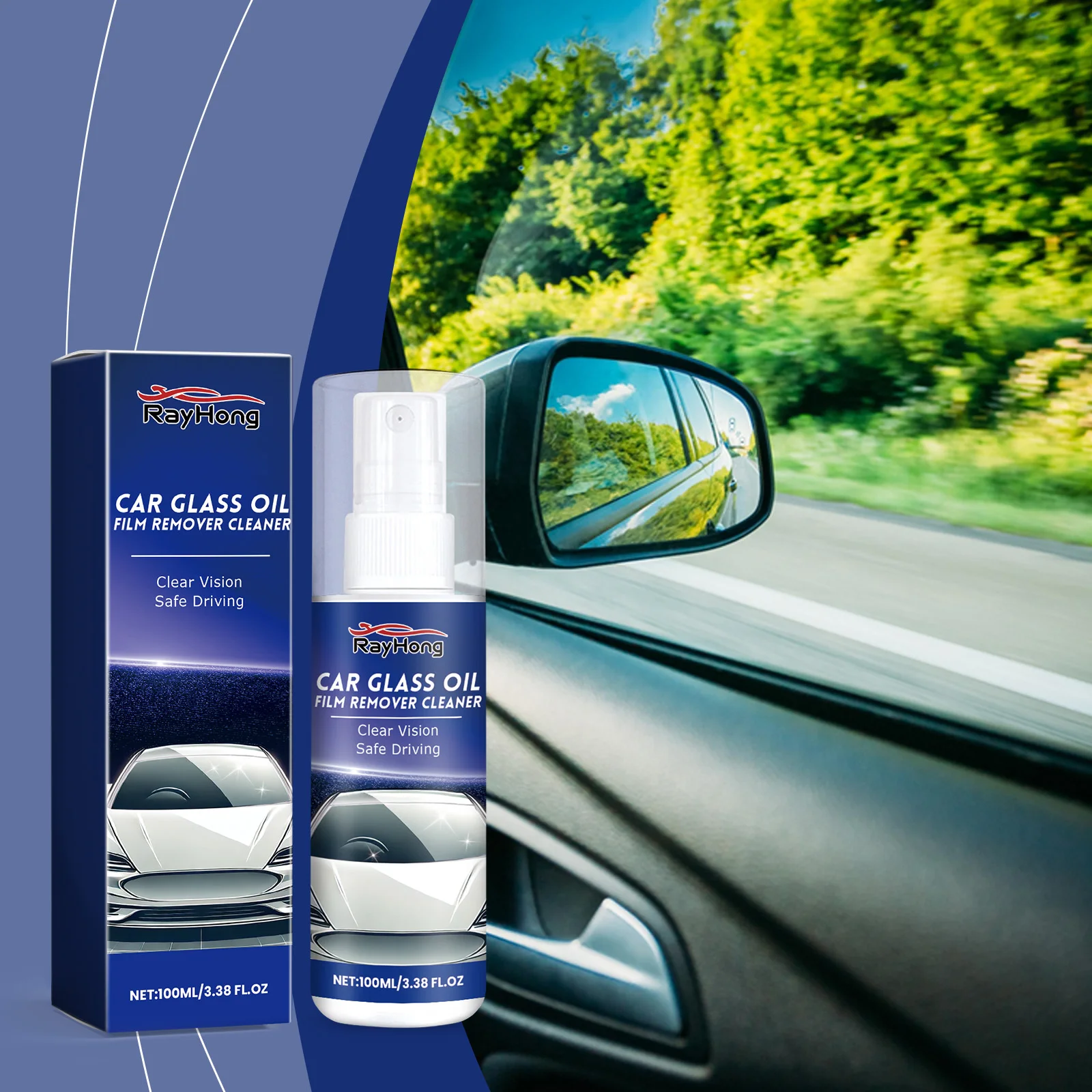 Rayhong Windshield Washer Cleaner Eco-friendly Liquid Windshield Cleaner Clear Vision Oil Film Glass Cleaner
