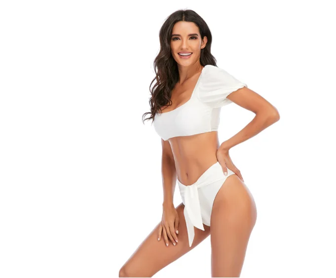 
High Quality Xxl Bathing Suit Two-piece Short Hollow Front Sleeve Bikini For 100% Safety 