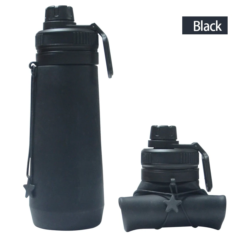 Space-saving Water Bottle Outdoor Travelling Portable Safe Materials Collapsible Silicone Bottle