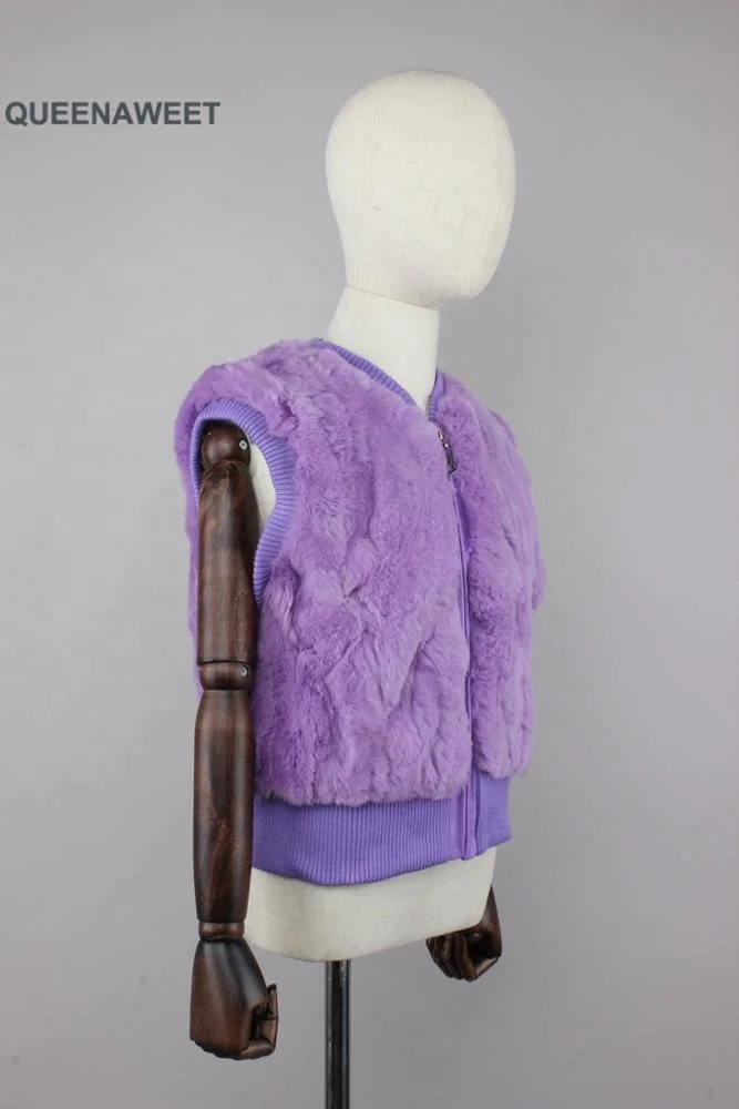 
Wholesale Soft Warming Children Fur Waistcoat Kids Rex rabbit Fur Vest Baby Girls 