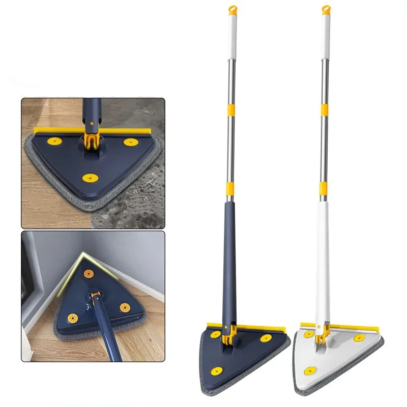 Triangle Rotary 360 Microfiber Duster Magic Flat Triangle Mop Floor Window Wiper Mop