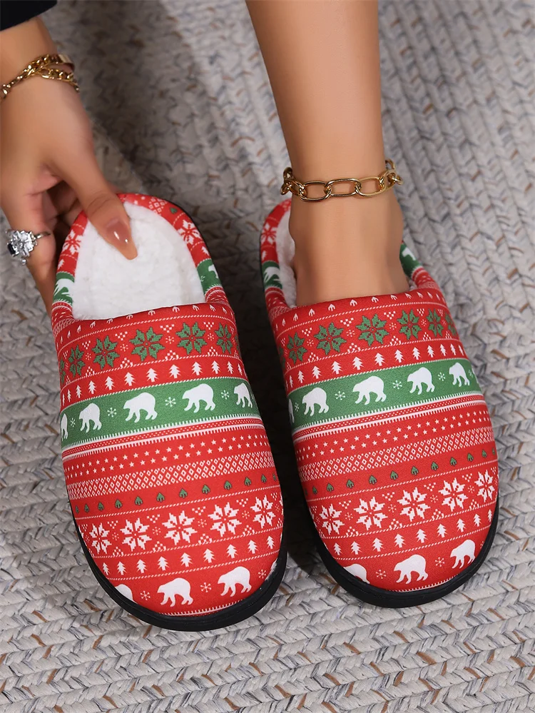 Soft Memory Foam Non-Slip Indoor House Slippers Home Shoes for Christmas Bedroom Hotel Travel Spa